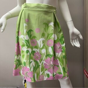 M By MAIOCCI €110 Satin Pleated Skirt Size S Floral Pattern Made in ITALY